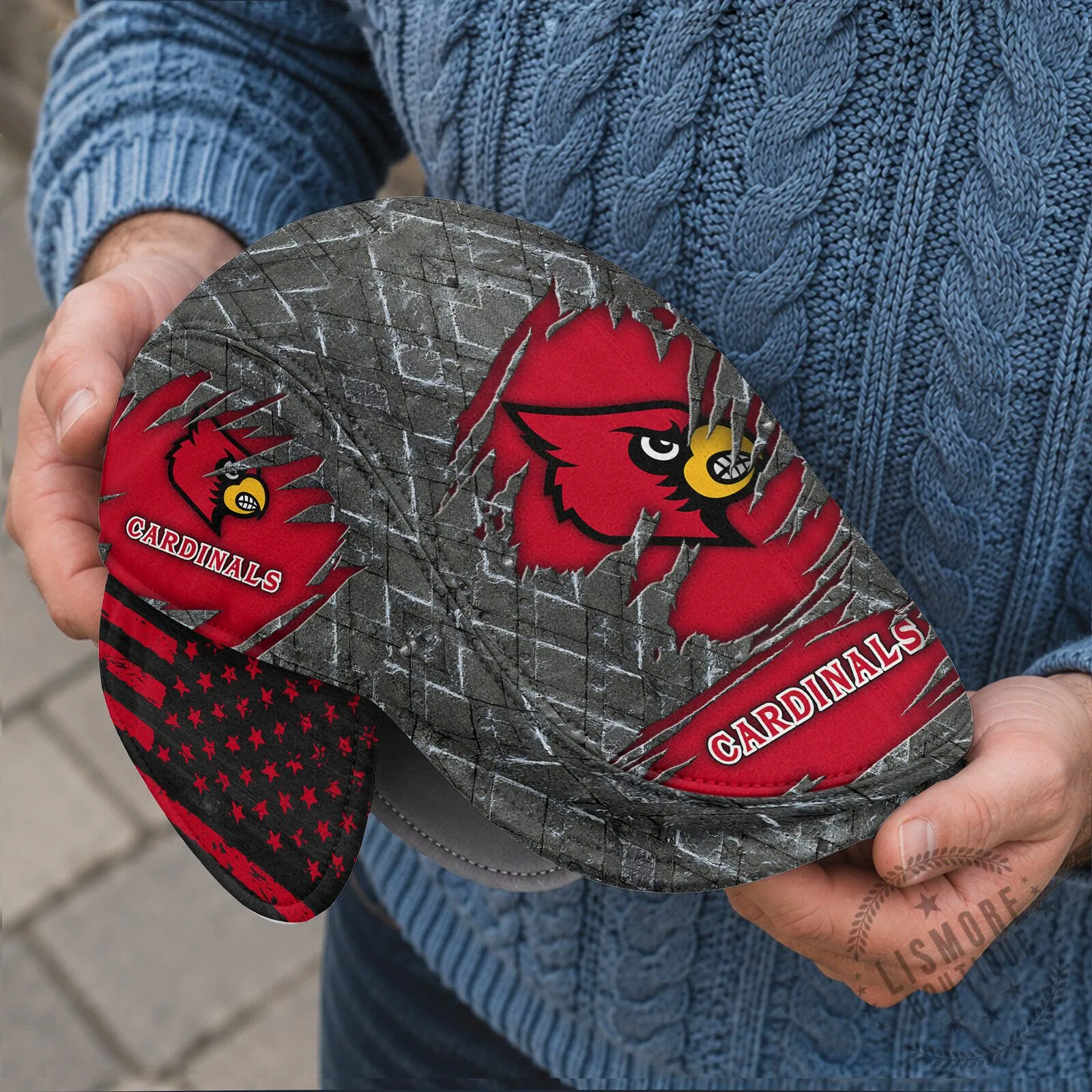 Flat Cap with Foldable Ear Flaps for Louisville Cardinals - NCAA Licensed Headwear 6 Flat Cap with Foldable Ear Flaps for Louisville Cardinals - NCAA Licensed Headwear