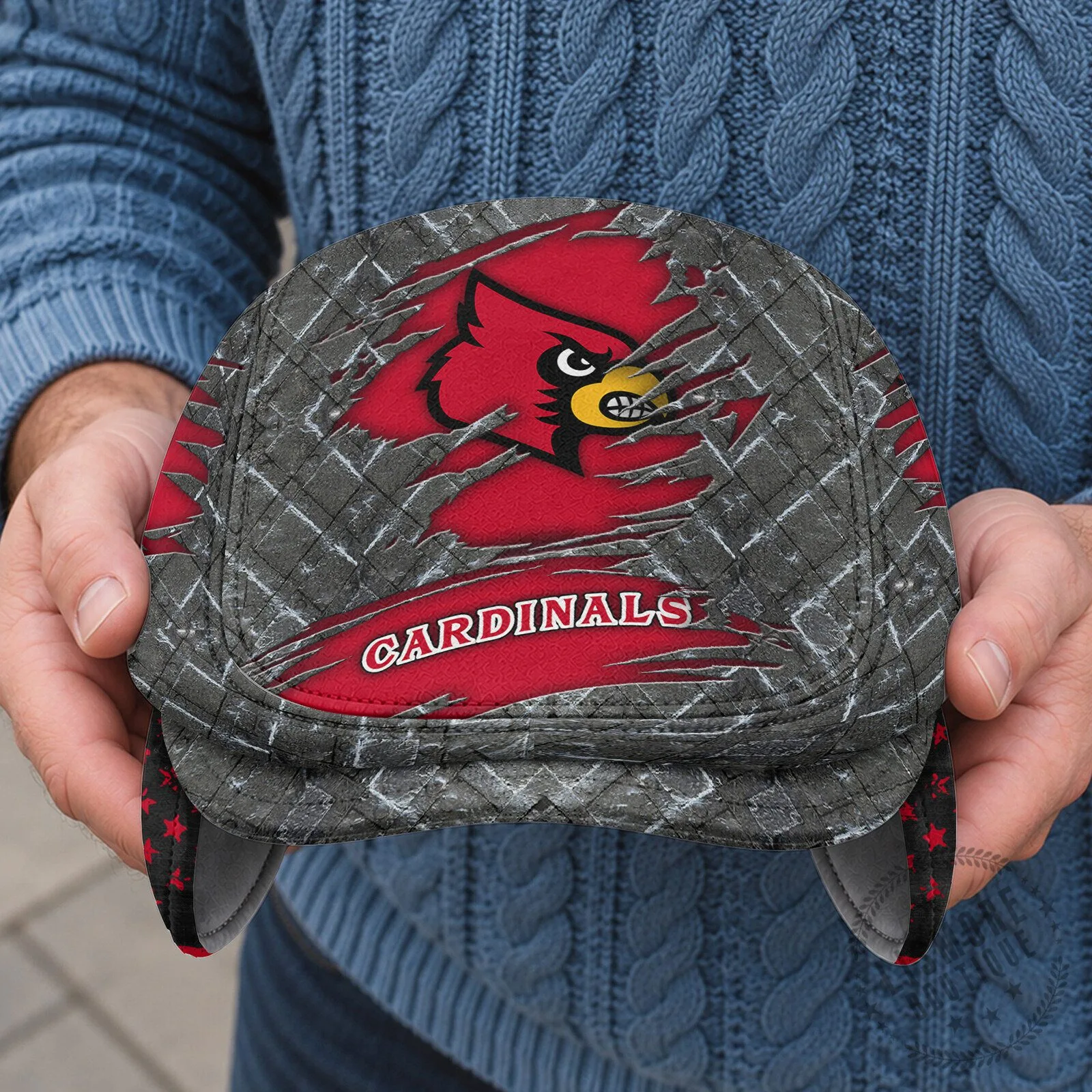 Flat Cap with Foldable Ear Flaps for Louisville Cardinals - NCAA Licensed Headwear 7 Flat Cap with Foldable Ear Flaps for Louisville Cardinals - NCAA Licensed Headwear