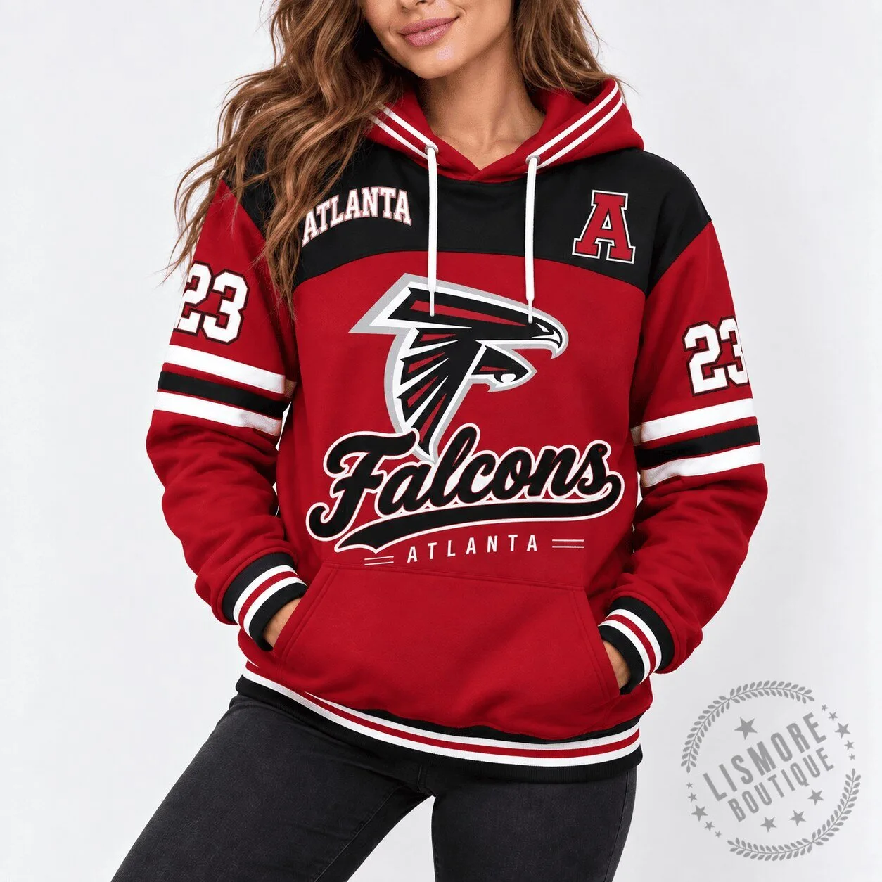 Atlanta Falcons National Football League Team Heritage Patchwork Pullover Hoodie