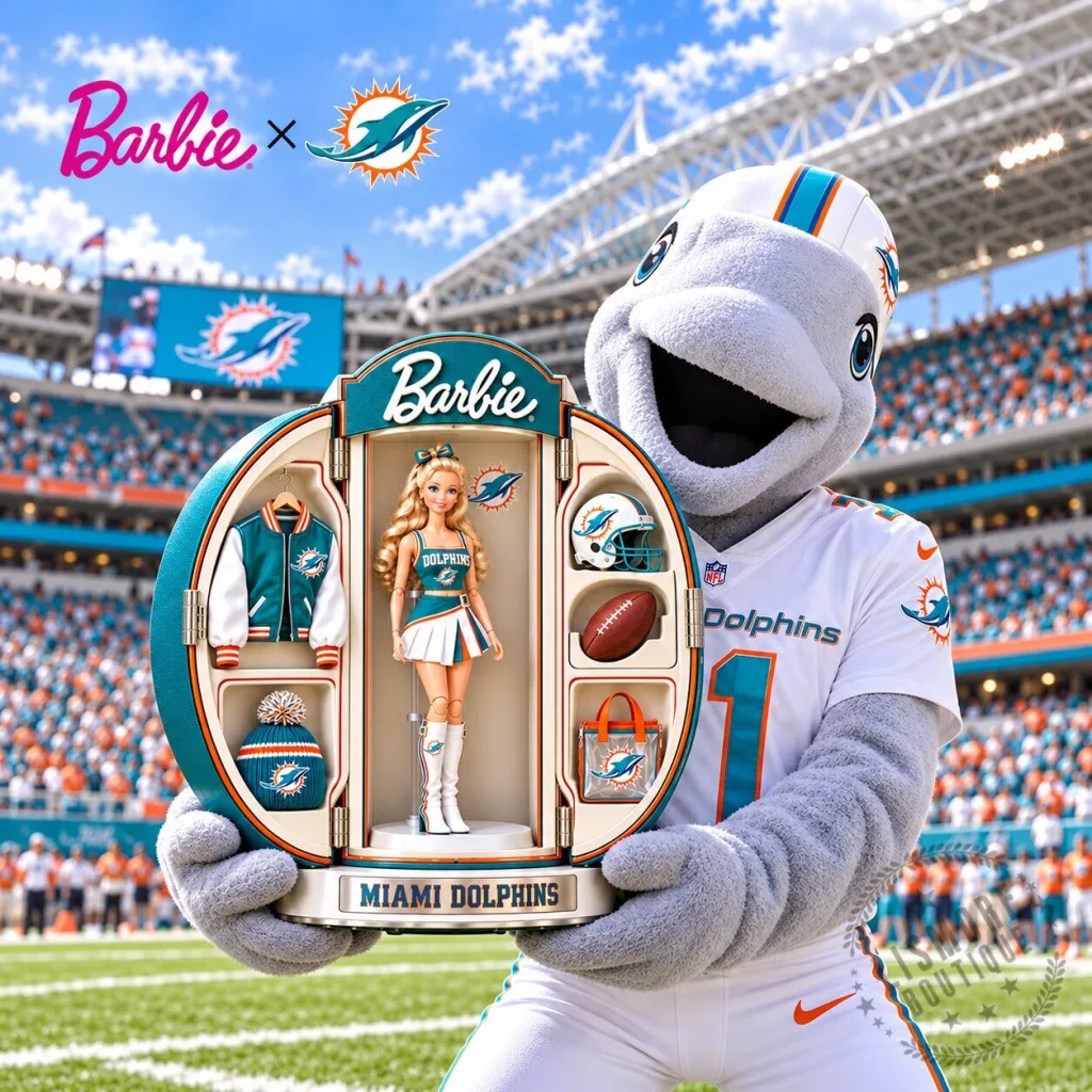 Barbie Miami Dolphins NFL Football Commemorative Doll Figure Barbie Miami Dolphins NFL Football Commemorative Doll Figure