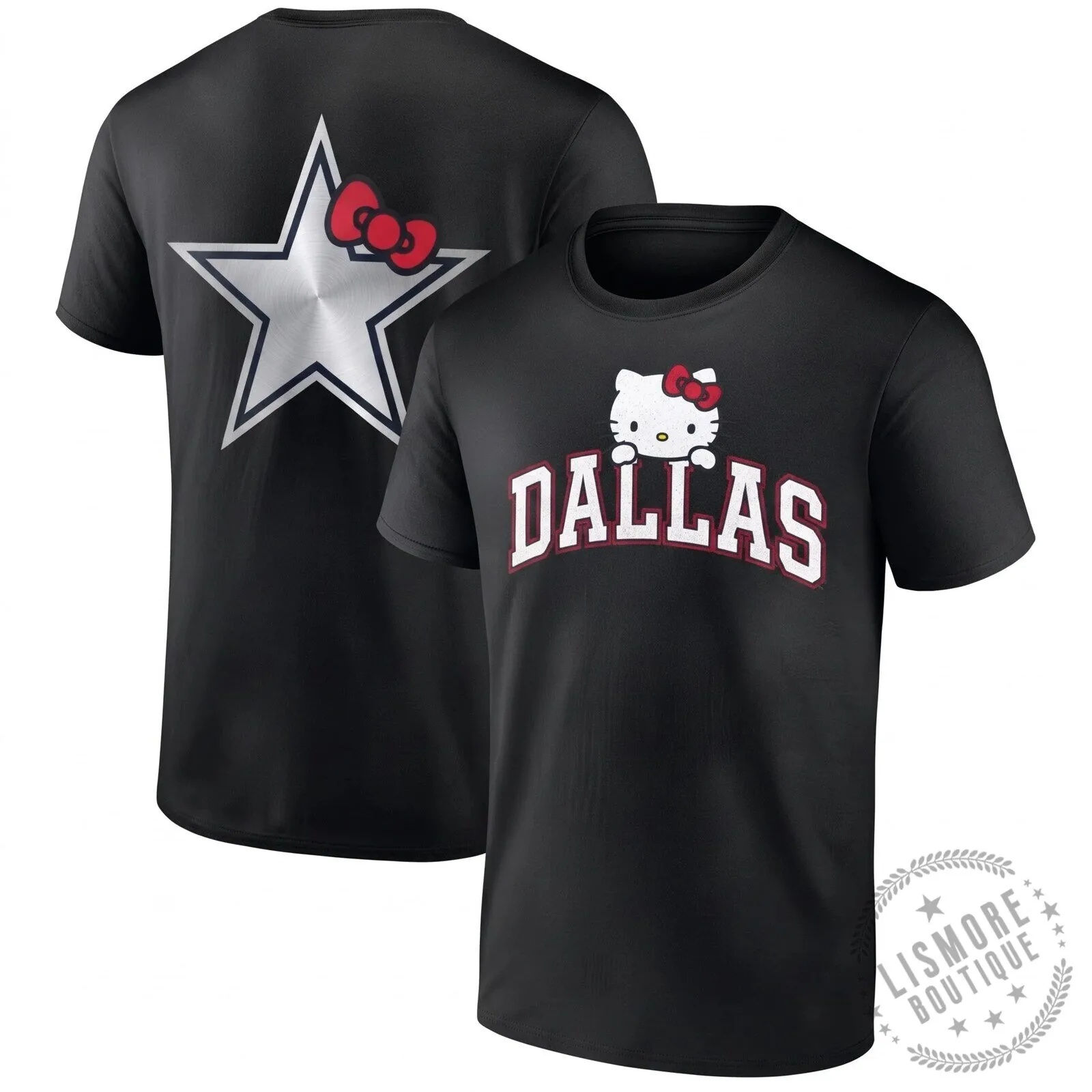 Dallas Cowboys Hello Kitty Two Sides Black T-Shirt