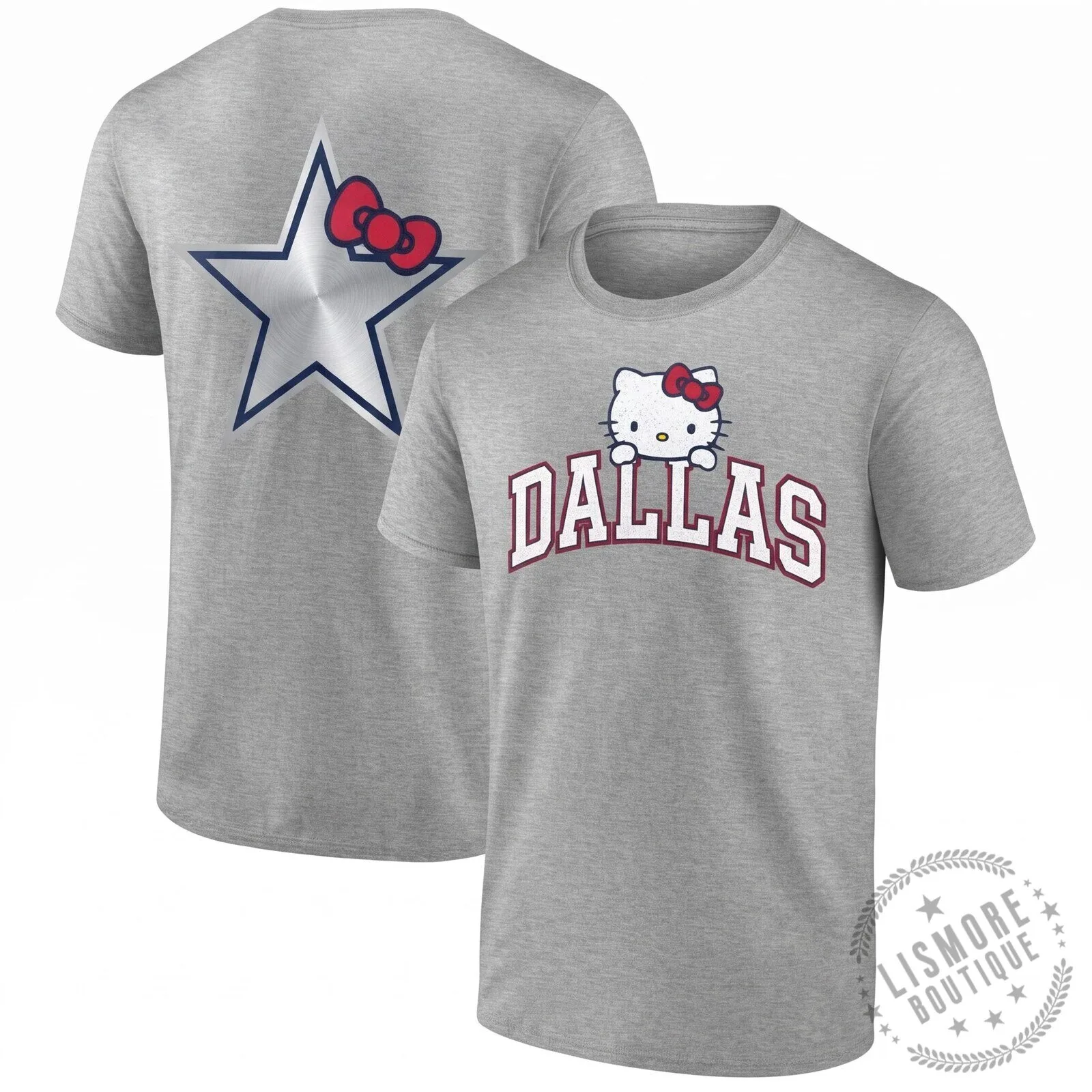 Dallas Cowboys Hello Kitty Two Sides Black T-Shirt 8 Dallas Cowboys Hello Kitty Two Sides Black T-Shirt