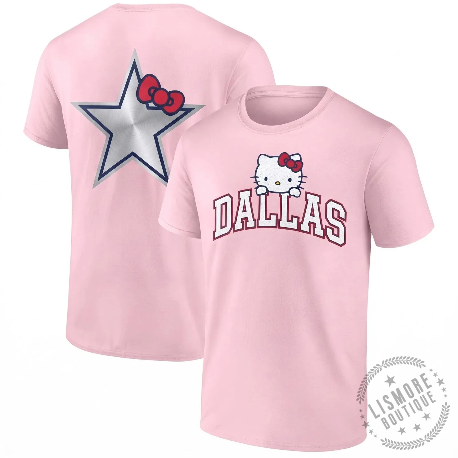 Dallas Cowboys Hello Kitty Two Sides Black T-Shirt 9 Dallas Cowboys Hello Kitty Two Sides Black T-Shirt