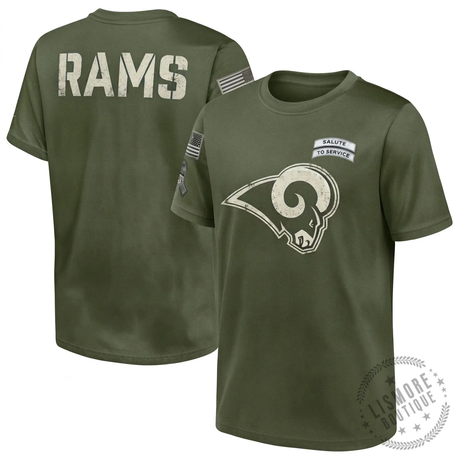 Military Appreciation T-Shirt for Los Angeles Rams Salute To Service