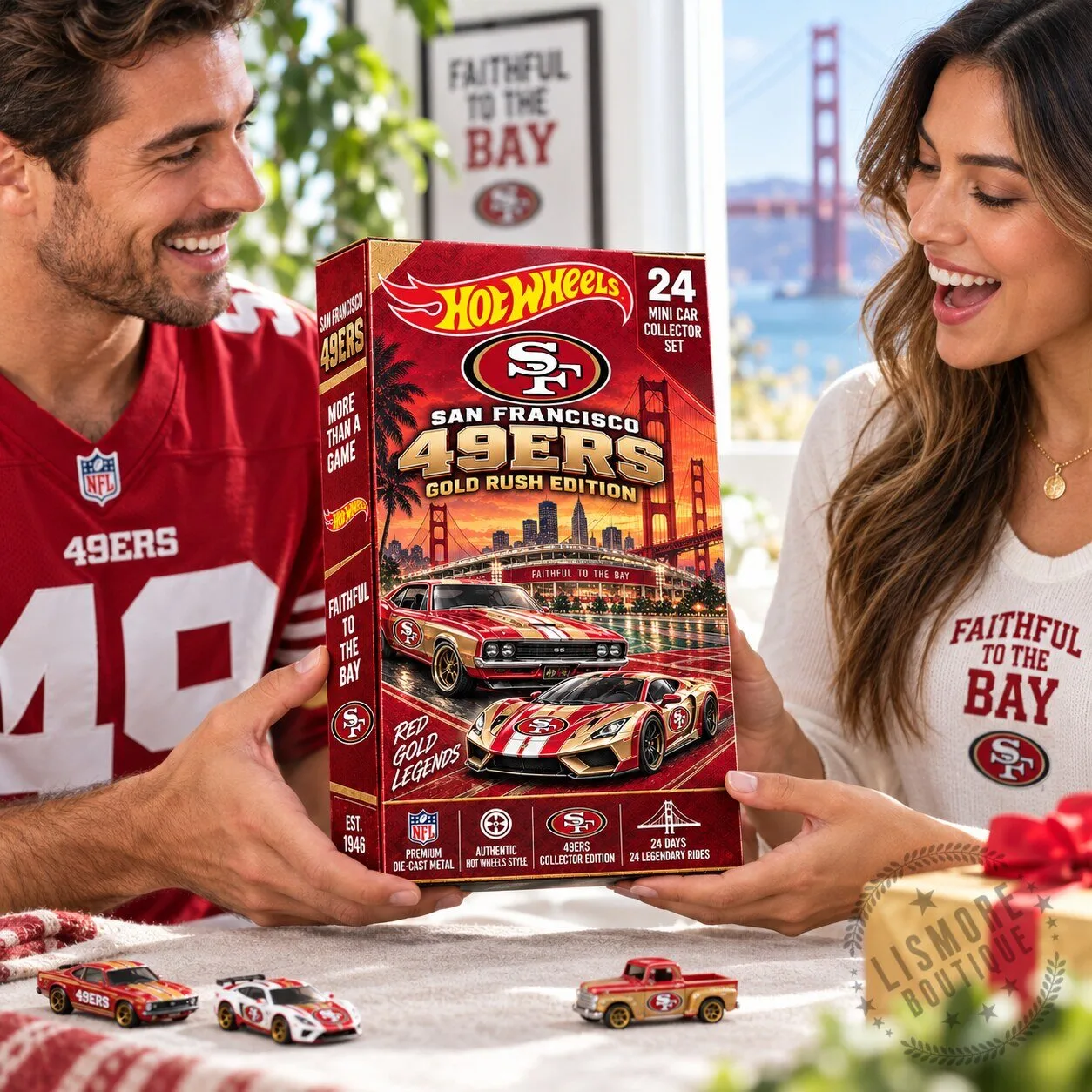 San Francisco 49ers Hot Wheels Gold Rush Edition 24 Mini Car Collector Set