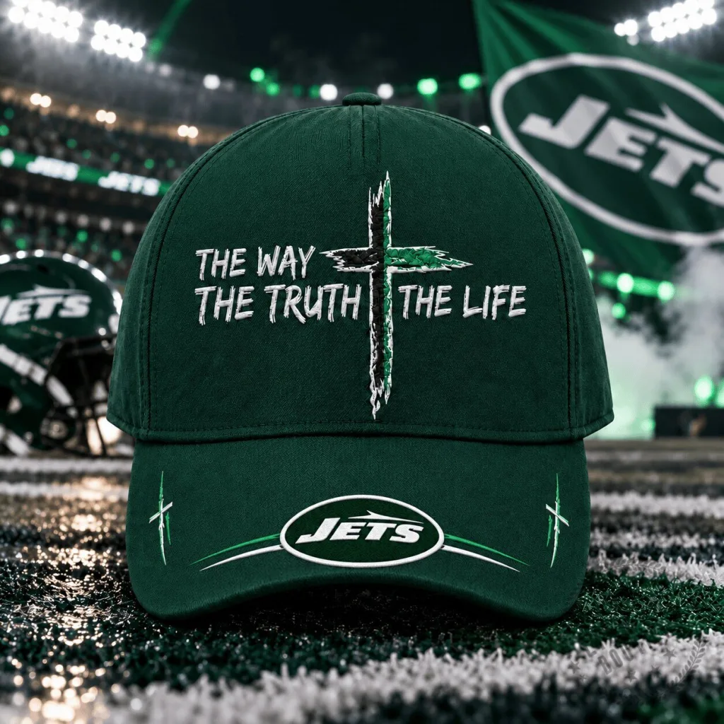 New York Jets The Way The Truth The Life Faith Green Cap Hat New York Jets The Way The Truth The Life Faith Green Cap Hat