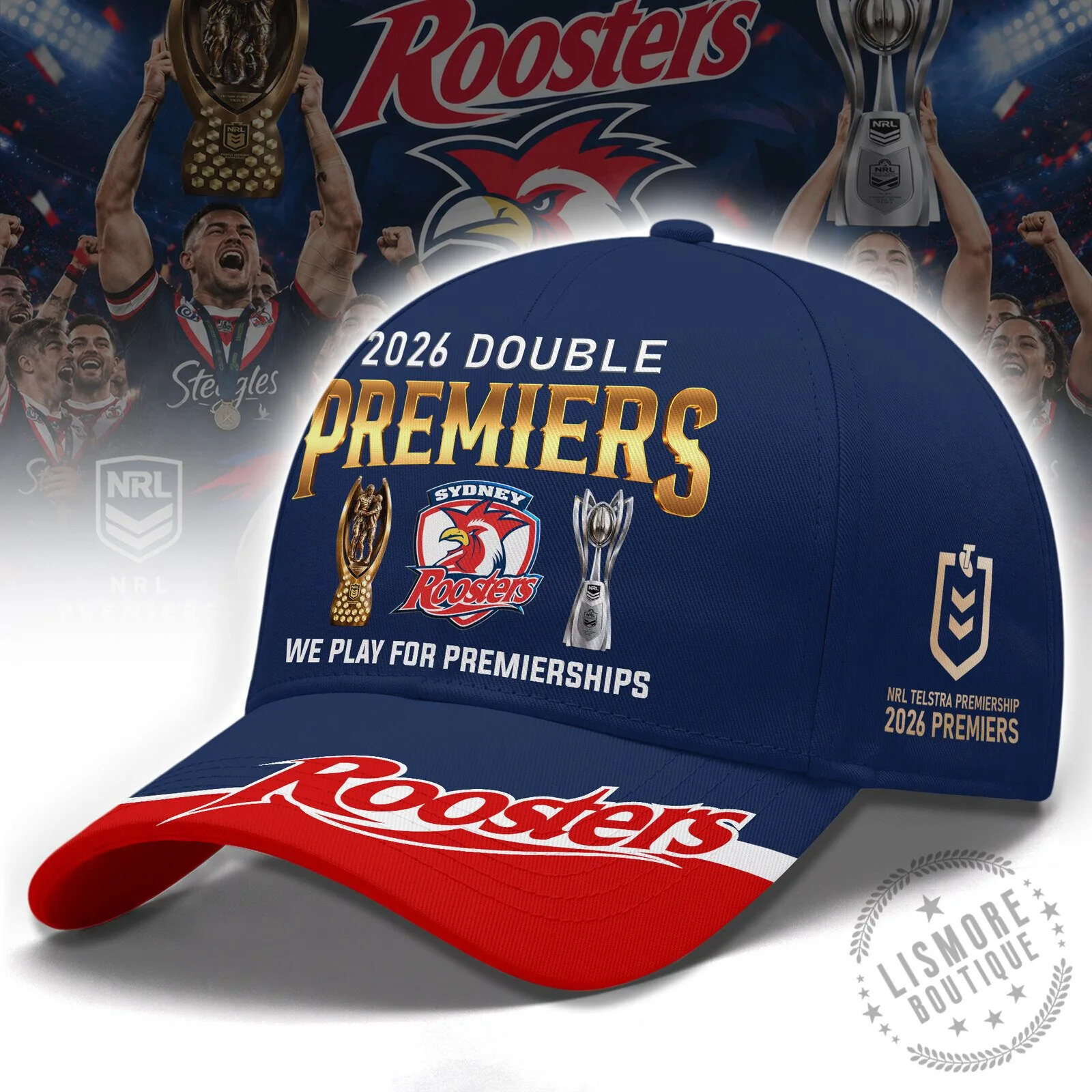 Bruce Springsteen Album Covers Music Fan Scarf 6 Sydney Roosters 2026 Double Premiers NRL Telstra Championship Cap Hat