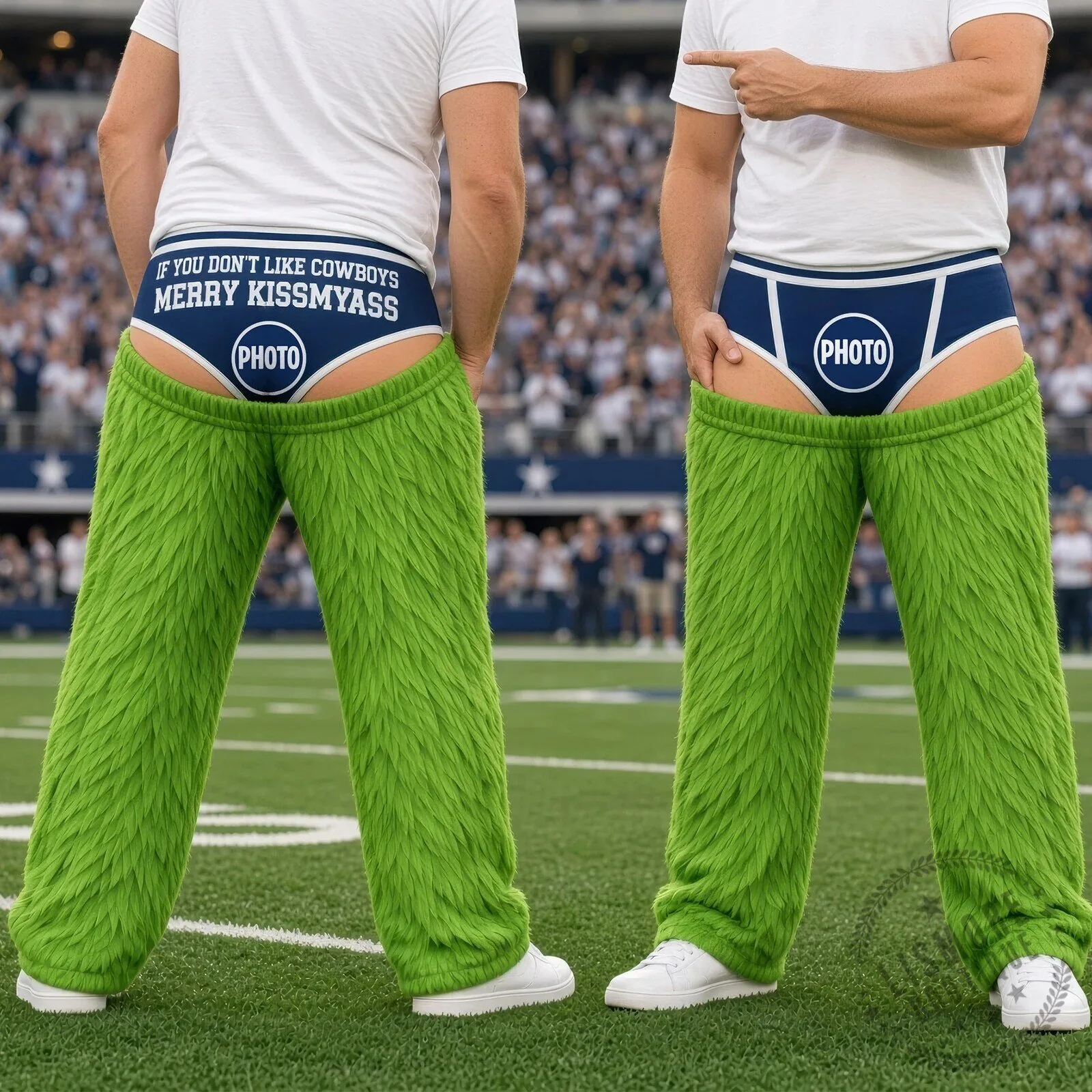 Dallas Cowboys Personalized Photo Naughty List Playmaker Pajama Pants