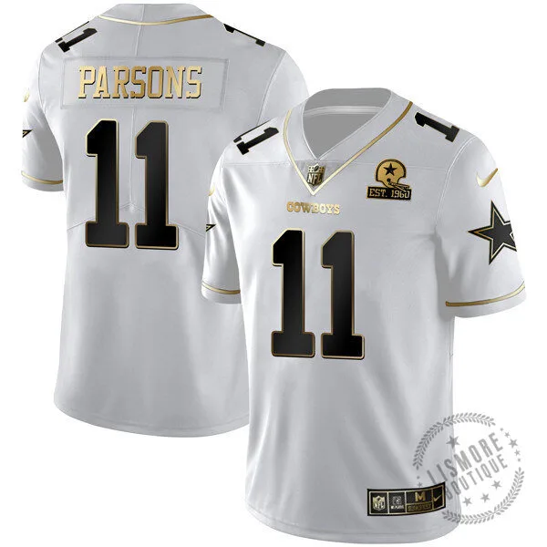 Dallas Cowboys Micah Parsons White Gold Vapor Limited Football Jersey