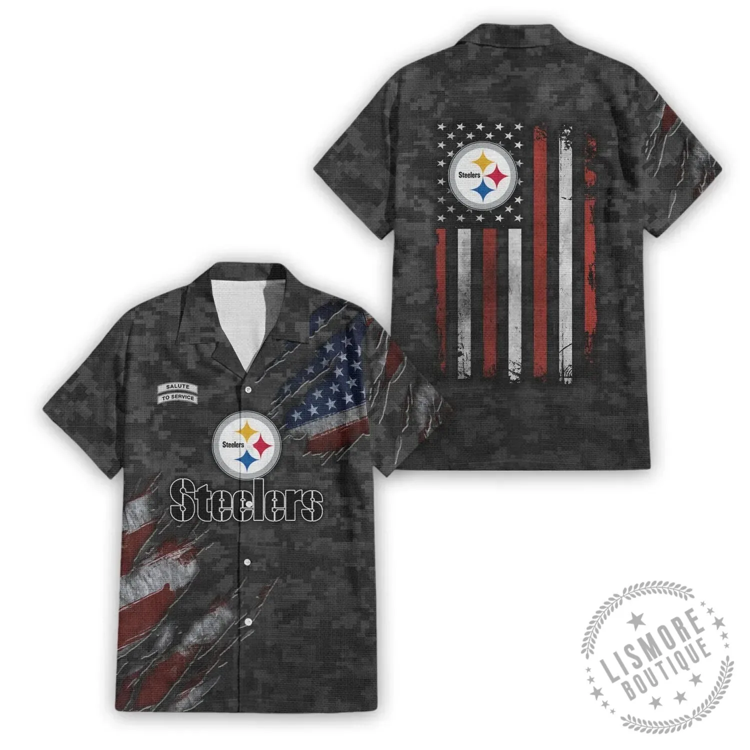 Pittsburgh Steelers Salute To Service American Flag Hawaiian Shirt