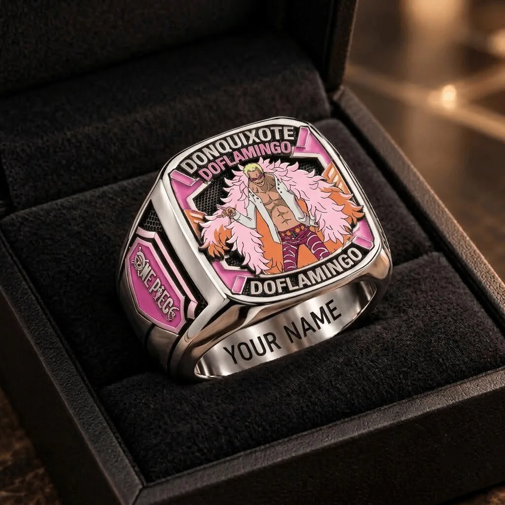 Buffalo Bills Crucial Catch 2025 Custom Design Air Force 1 Sneakers 4 Donquixote Doflamingo One Piece Anime Pink Custom Engraved Championship Ring