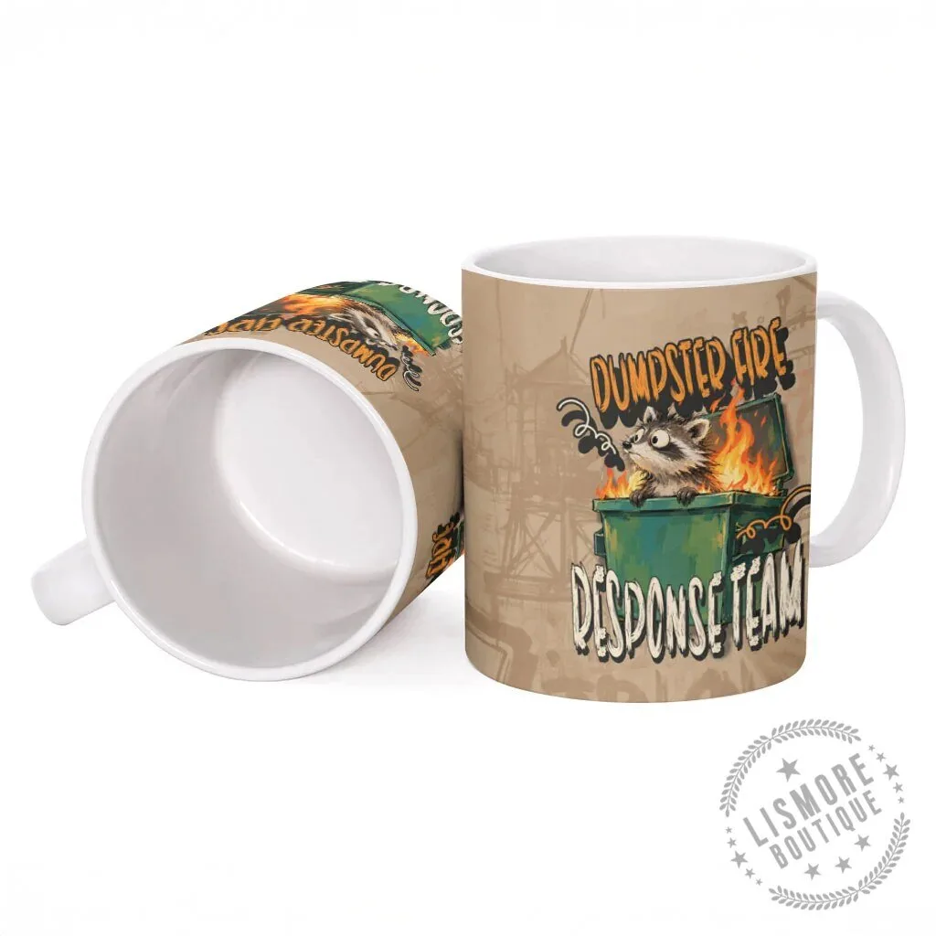 Dumpster Fire Response Team Raccoon Cartoon Vintage Grunge Collage Ceramic Mug 7 Dumpster Fire Response Team Raccoon Cartoon Vintage Grunge Collage Ceramic Mug