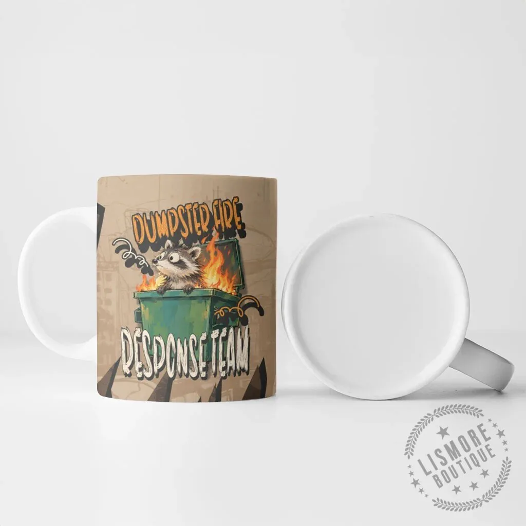 Dumpster Fire Response Team Raccoon Cartoon Vintage Grunge Collage Ceramic Mug 8 Dumpster Fire Response Team Raccoon Cartoon Vintage Grunge Collage Ceramic Mug