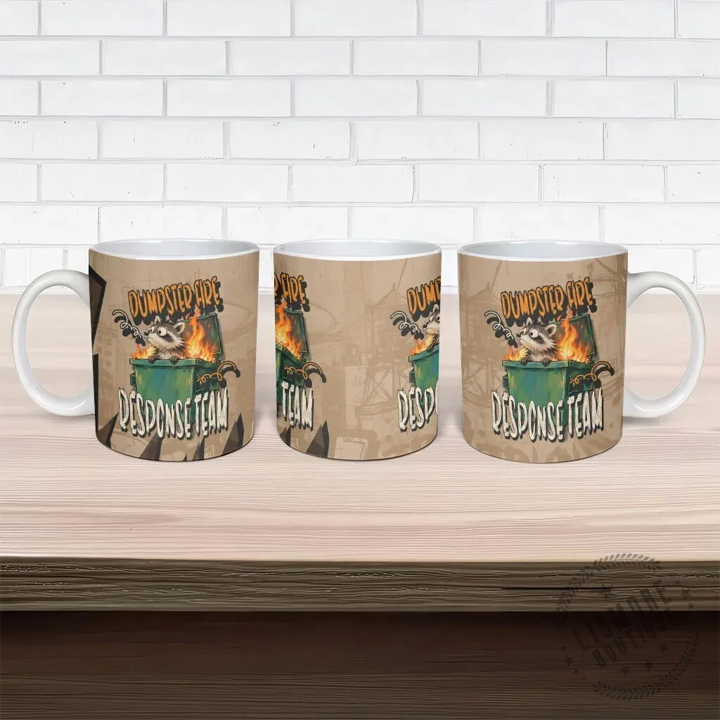 Dumpster Fire Response Team Raccoon Cartoon Vintage Grunge Collage Ceramic Mug 9 Dumpster Fire Response Team Raccoon Cartoon Vintage Grunge Collage Ceramic Mug