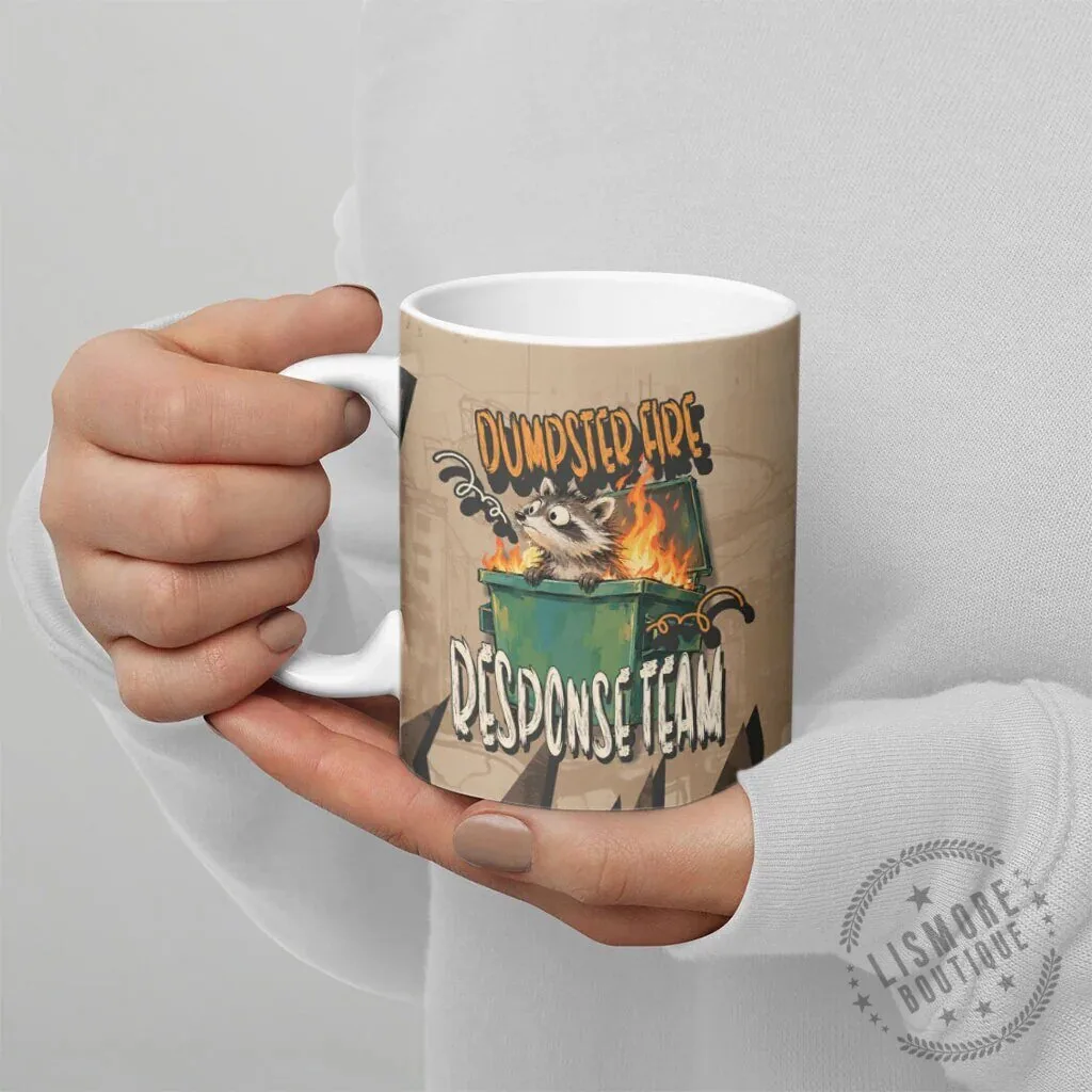 Dumpster Fire Response Team Raccoon Cartoon Vintage Grunge Collage Ceramic Mug 11 Dumpster Fire Response Team Raccoon Cartoon Vintage Grunge Collage Ceramic Mug