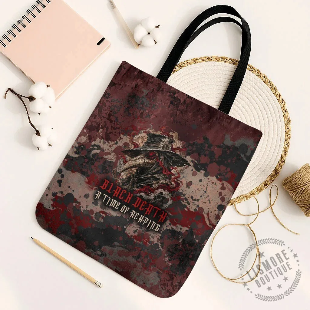 Black Death A Time Of Reaping Grim Reaper Plague Doctor Gothic Horror Tote Bag