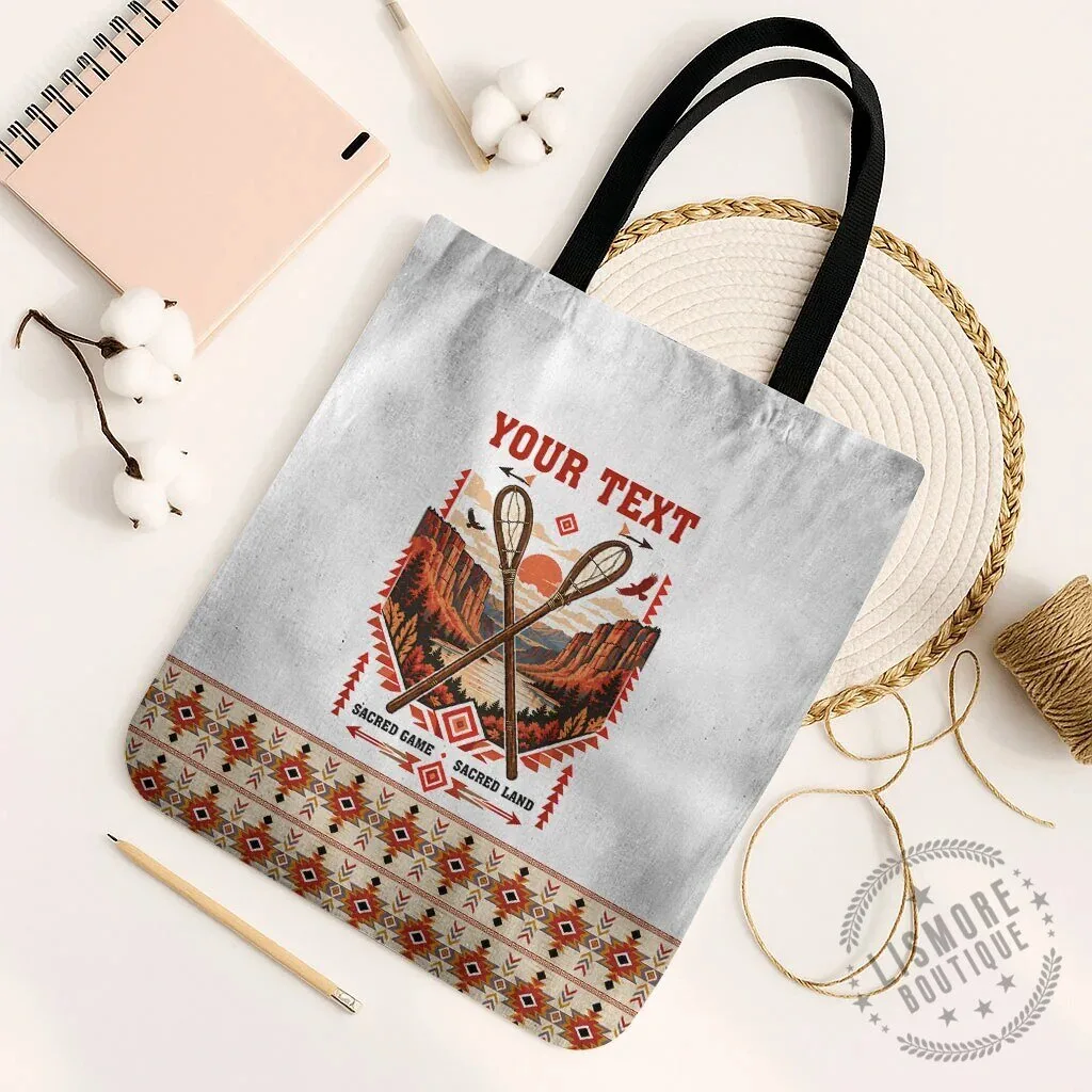 Personalized Chahta Yakni Stickball Heritage Native American Tribal Landscape Tote Bag