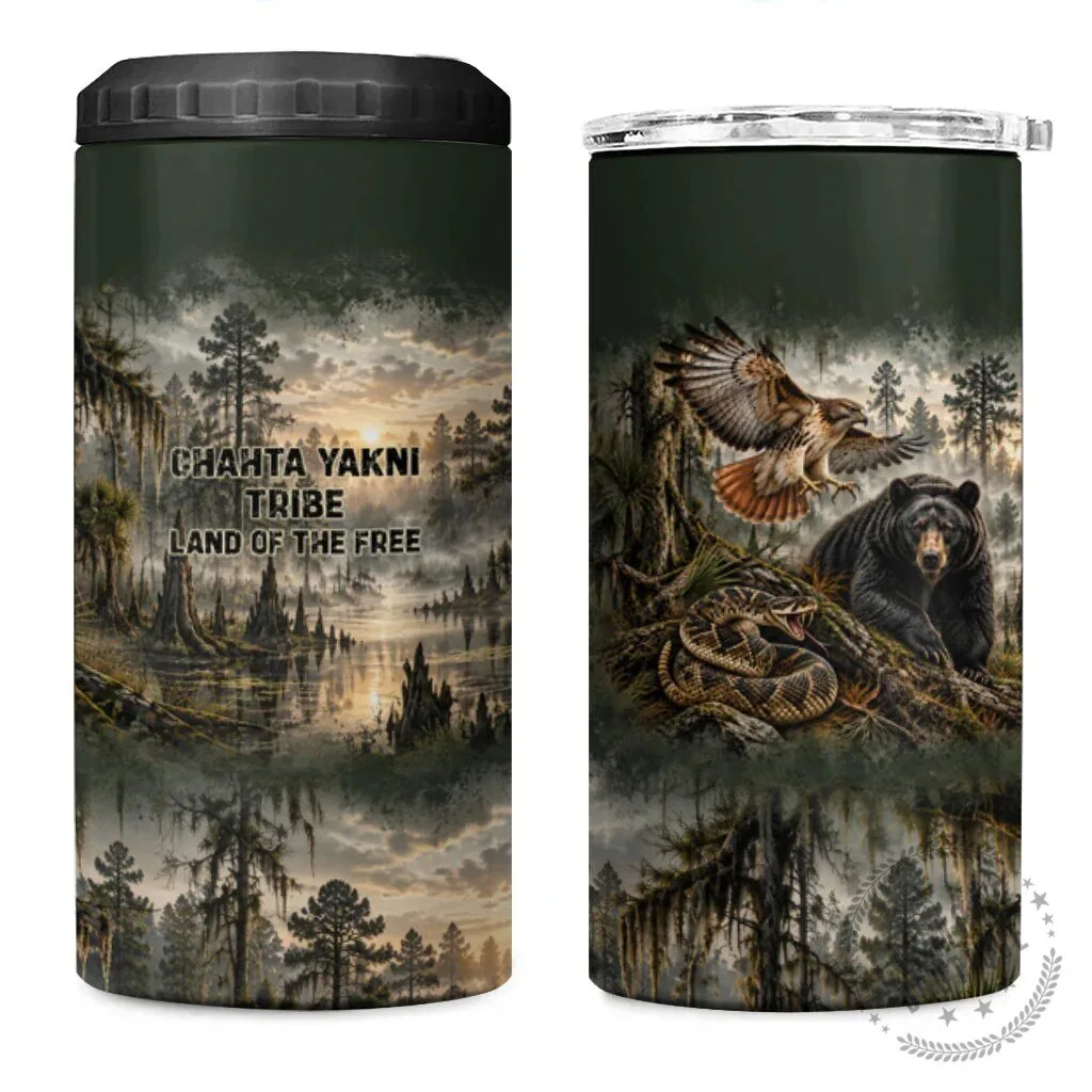 Chahta Yakni Tribe Land Of The Free Native American Wildlife Can Cooler Tumbler