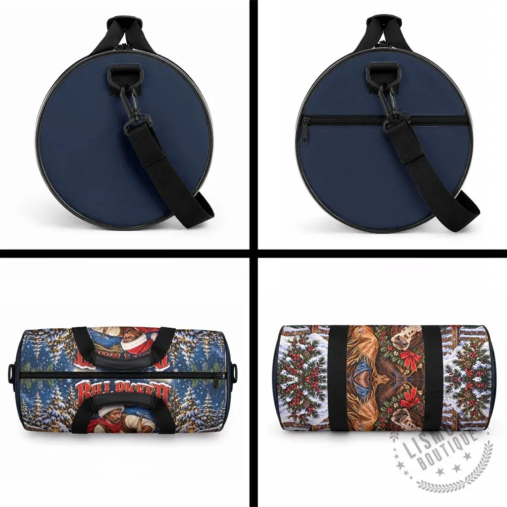 Bill Pickett Christmas Bull Rider Western Rodeo Snowy Winter Duffle Bag 7 Bill Pickett Christmas Bull Rider Western Rodeo Snowy Winter Duffle Bag
