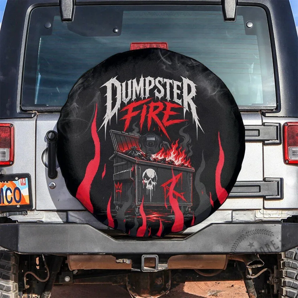 Dumpster Fire Everything Is Fine Skull Sarcastic Art Spare Tire Cover 7 Dumpster Fire Everything Is Fine Skull Sarcastic Art Spare Tire Cover