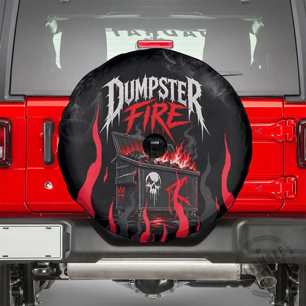 Dumpster Fire Everything Is Fine Skull Sarcastic Art Spare Tire Cover 8 Dumpster Fire Everything Is Fine Skull Sarcastic Art Spare Tire Cover