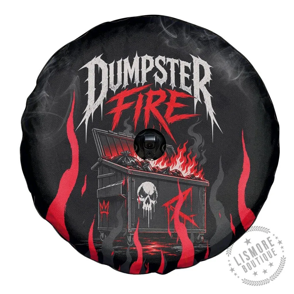 Dumpster Fire Everything Is Fine Skull Sarcastic Art Spare Tire Cover 10 Dumpster Fire Everything Is Fine Skull Sarcastic Art Spare Tire Cover