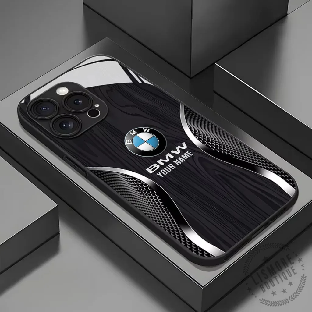 BMW Custom Name Black Wood Grain Design iPhone Case BMW Custom Name Black Wood Grain Design iPhone Case