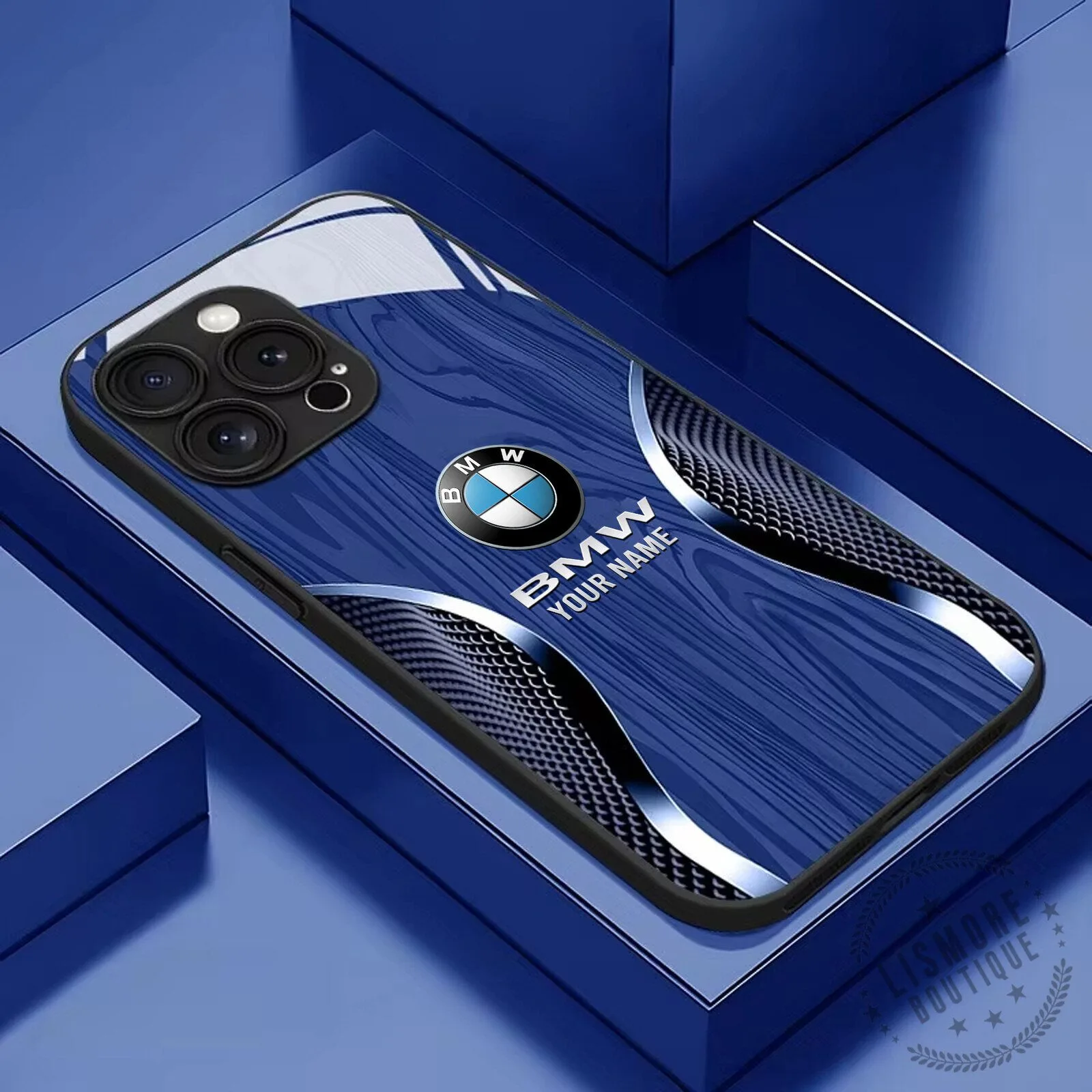 BMW Custom Name Black Wood Grain Design iPhone Case 10 BMW Custom Name Black Wood Grain Design iPhone Case
