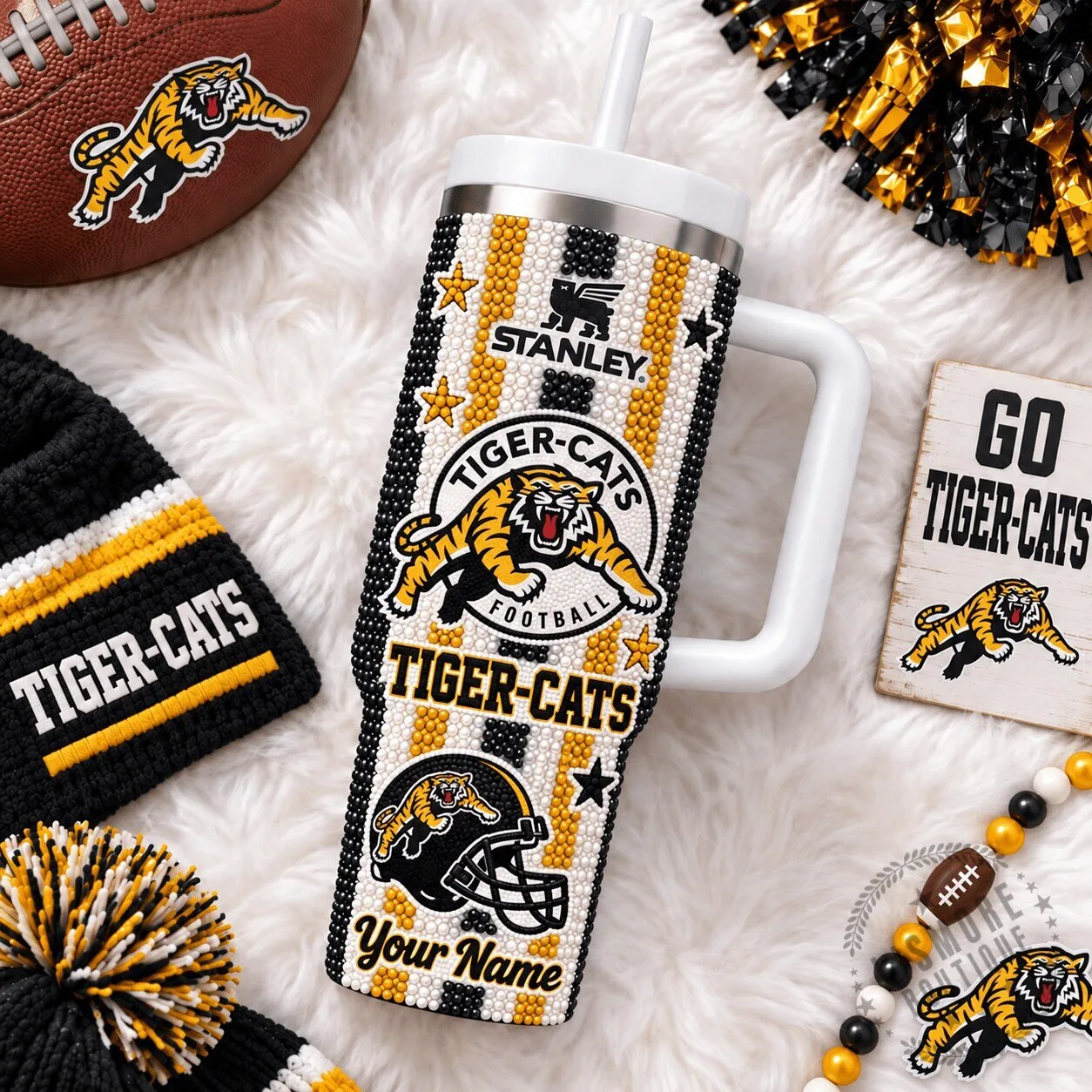 Hamilton Tiger-Cats Football Team Stanley Tumbler Personalized Name Gift