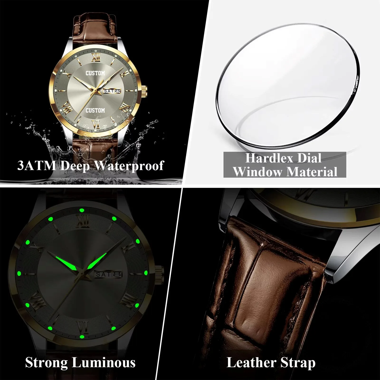 Caterpillar Custom Name Elegant Fashion Design Leather Men's Watch 17 Caterpillar Custom Name Elegant Fashion Design Leather Men
