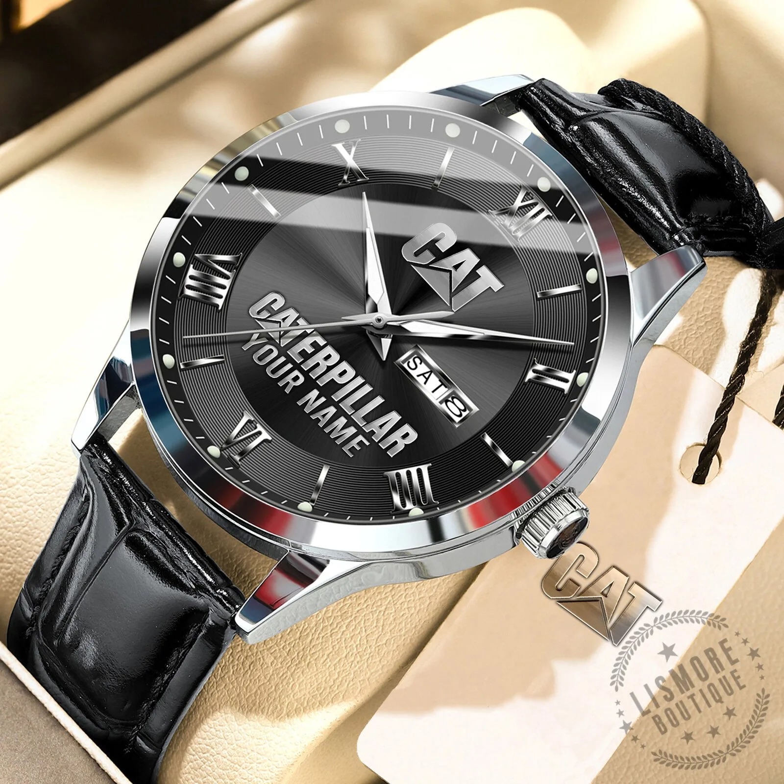 Caterpillar Custom Name Elegant Fashion Design Leather Men's Watch 18 Caterpillar Custom Name Elegant Fashion Design Leather Men