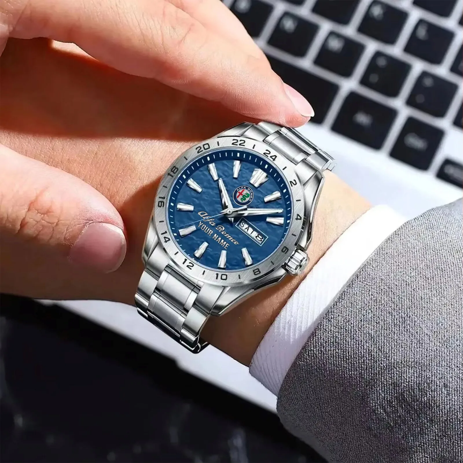 Alfa Romeo Custom Name Stainless Steel Automatic Watch for Men 10 Alfa Romeo Custom Name Stainless Steel Automatic Watch for Men