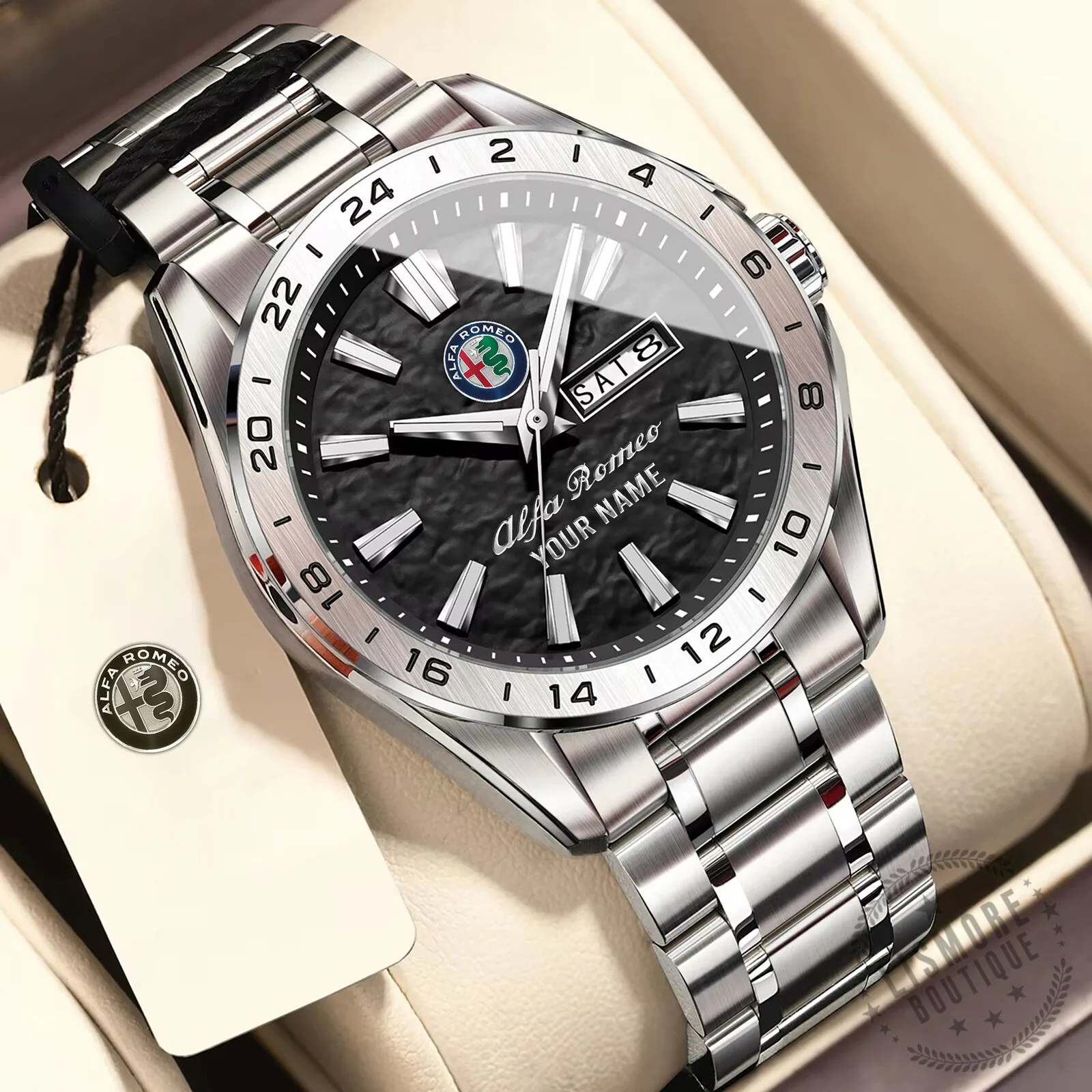 Alfa Romeo Custom Name Stainless Steel Automatic Watch for Men 11 Alfa Romeo Custom Name Stainless Steel Automatic Watch for Men