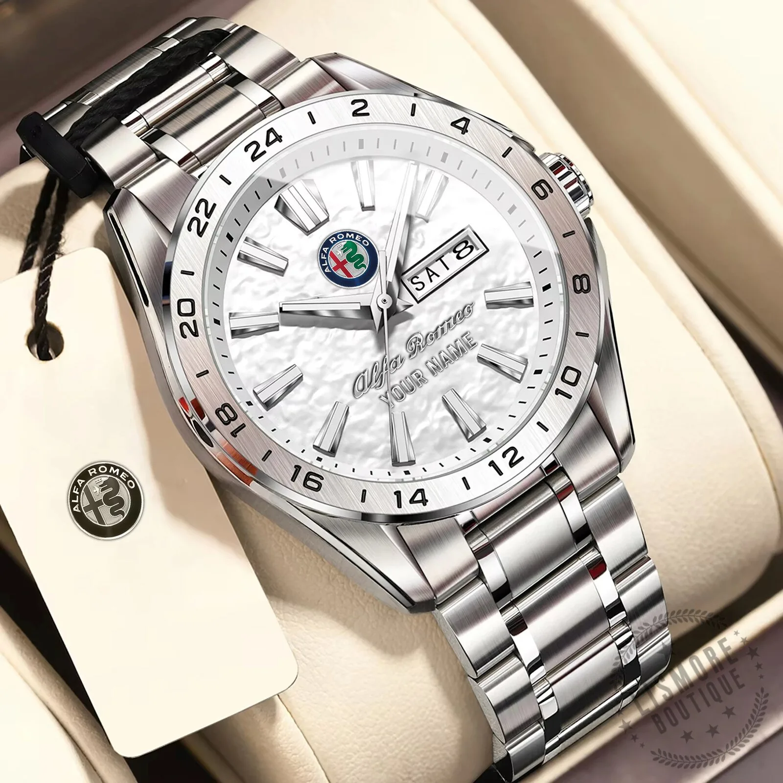 Alfa Romeo Custom Name Stainless Steel Automatic Watch for Men 12 Alfa Romeo Custom Name Stainless Steel Automatic Watch for Men
